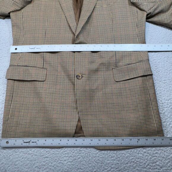 Brooks Brothers Sport Coat Men 44 Long Beige Madison 1818 Houndstooth Blazer - Picture 7 of 16